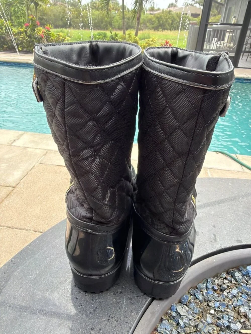 Tommy Hilfiger Freez Women’s Black Quilted Mid-Calf Rain Duck Boots Size 10